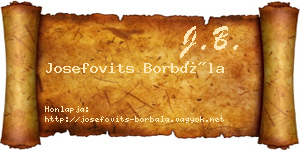 Josefovits Borbála névjegykártya